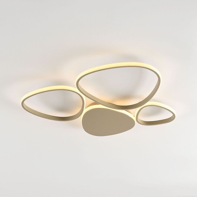 Designowa lampa sufitowa Lirina z wbudowanym źródłem LED, 3-stopniowo ściemnialna – piaskowy beż
