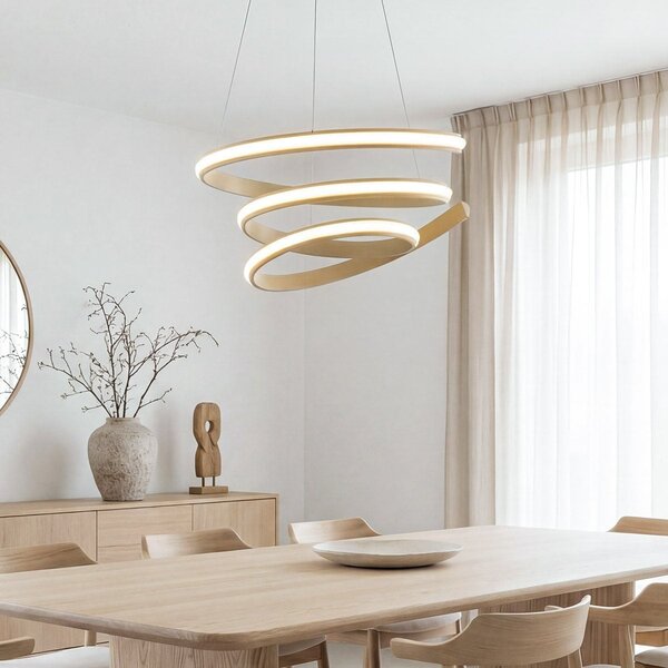 Design lampa wisząca Tynara z wbudowanym źródłem LED, 3-stopniowo ściemnialne - beż piaskowy