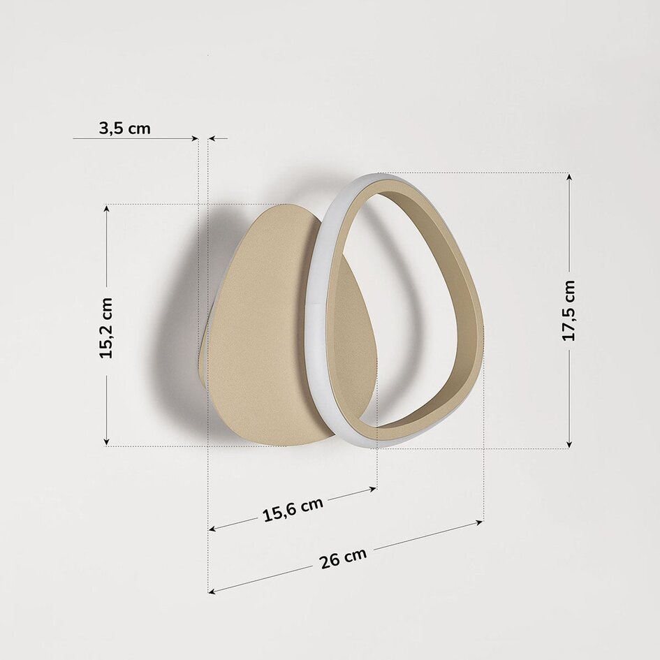 Design kinkiet Melana ze zintegrowanym źródłem LED - piaskowo-beżowy