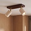 Lampa sufitowa Orven z 2 obrotowymi reflektorami z trawertynu (kamień naturalny) i imitacją drewna