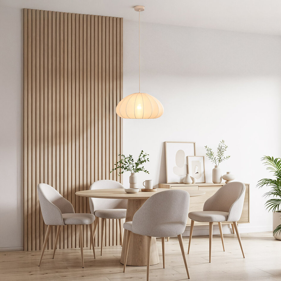 Lampa wisząca materiałowa Mesh - beżowa