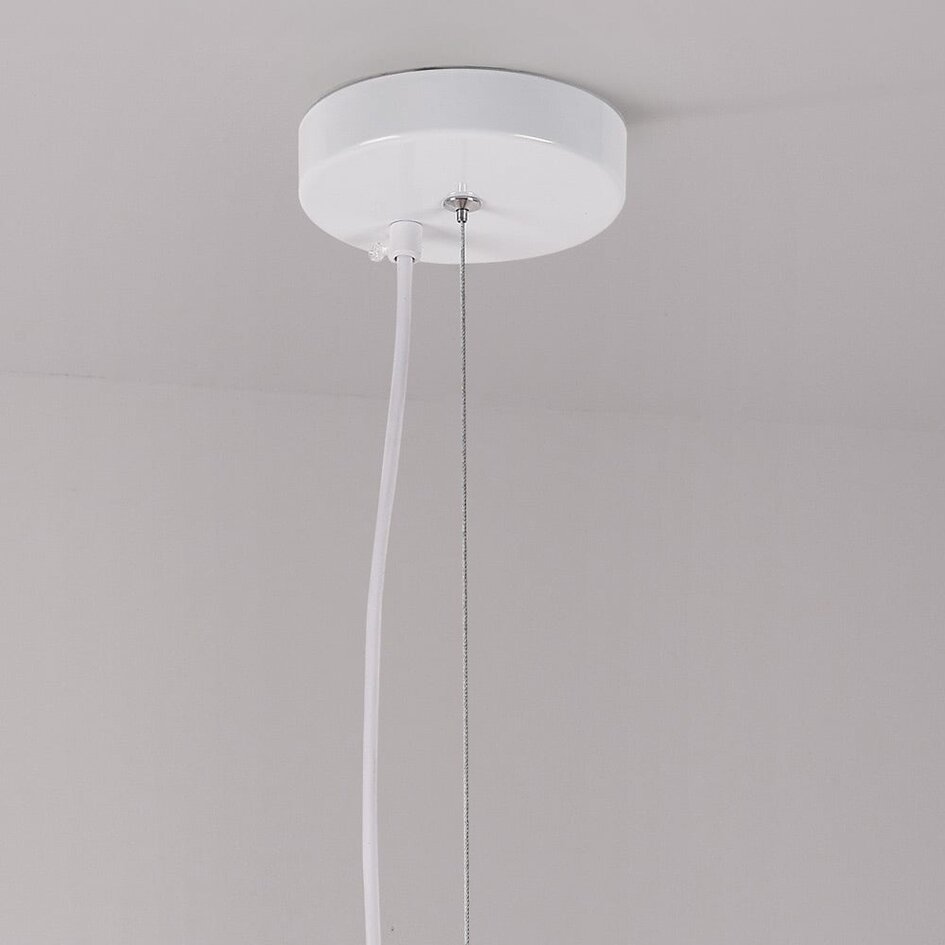 Lampa wisząca Wabi-Sabi Zenji 60 x 42 cm o fakturze przypominającej kamień - biała