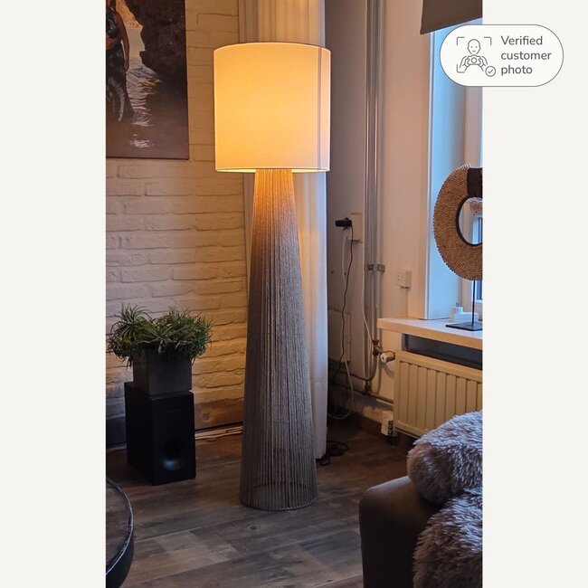 Lampa podłogowa Papira z białym kloszem