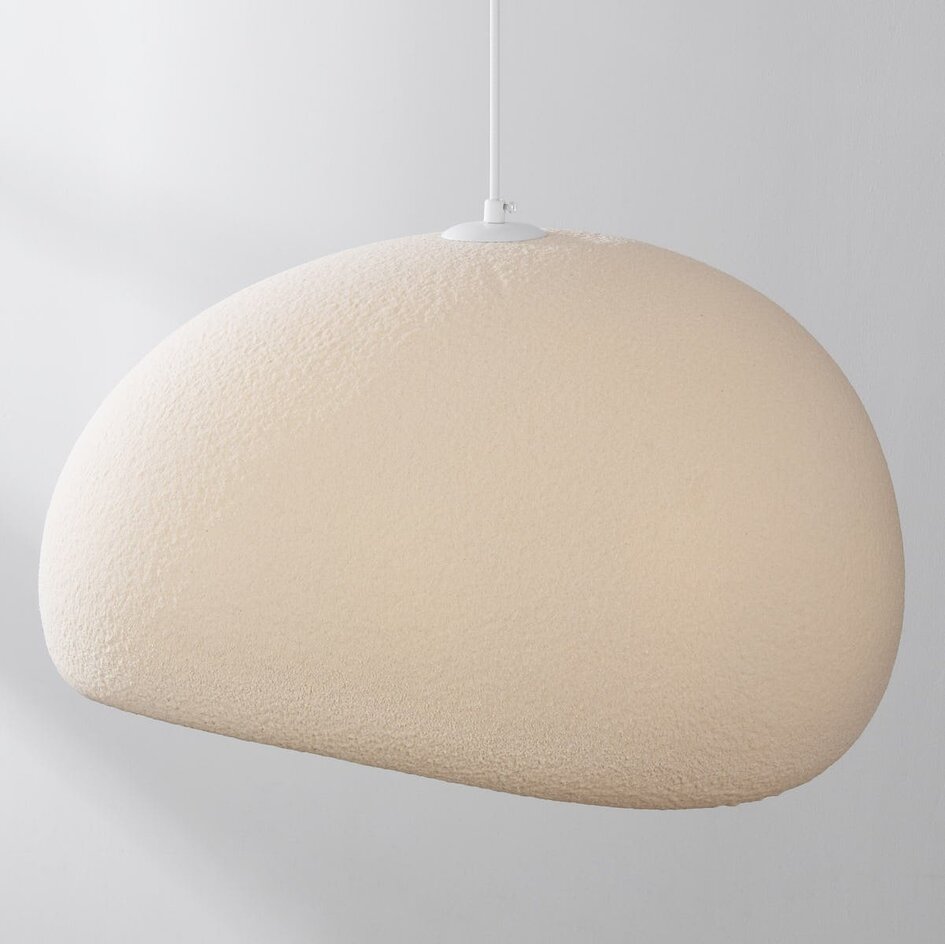Lampa wisząca Wabi-Sabi Urban Stone z piaskowo-beżowym wzorem kamienia - 50 x 34 cm
