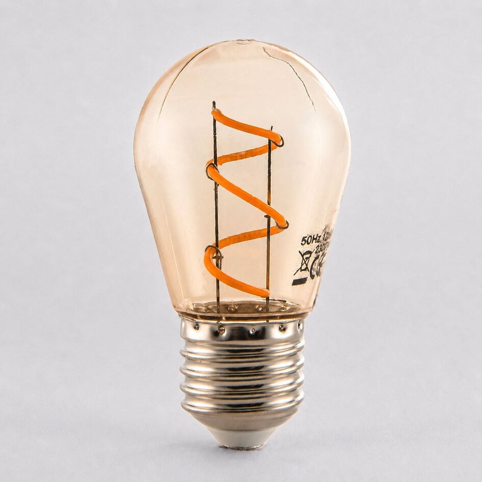 3W lampa z żarnikiem, 2200K, bursztynowe Ø45 - ściemnialne