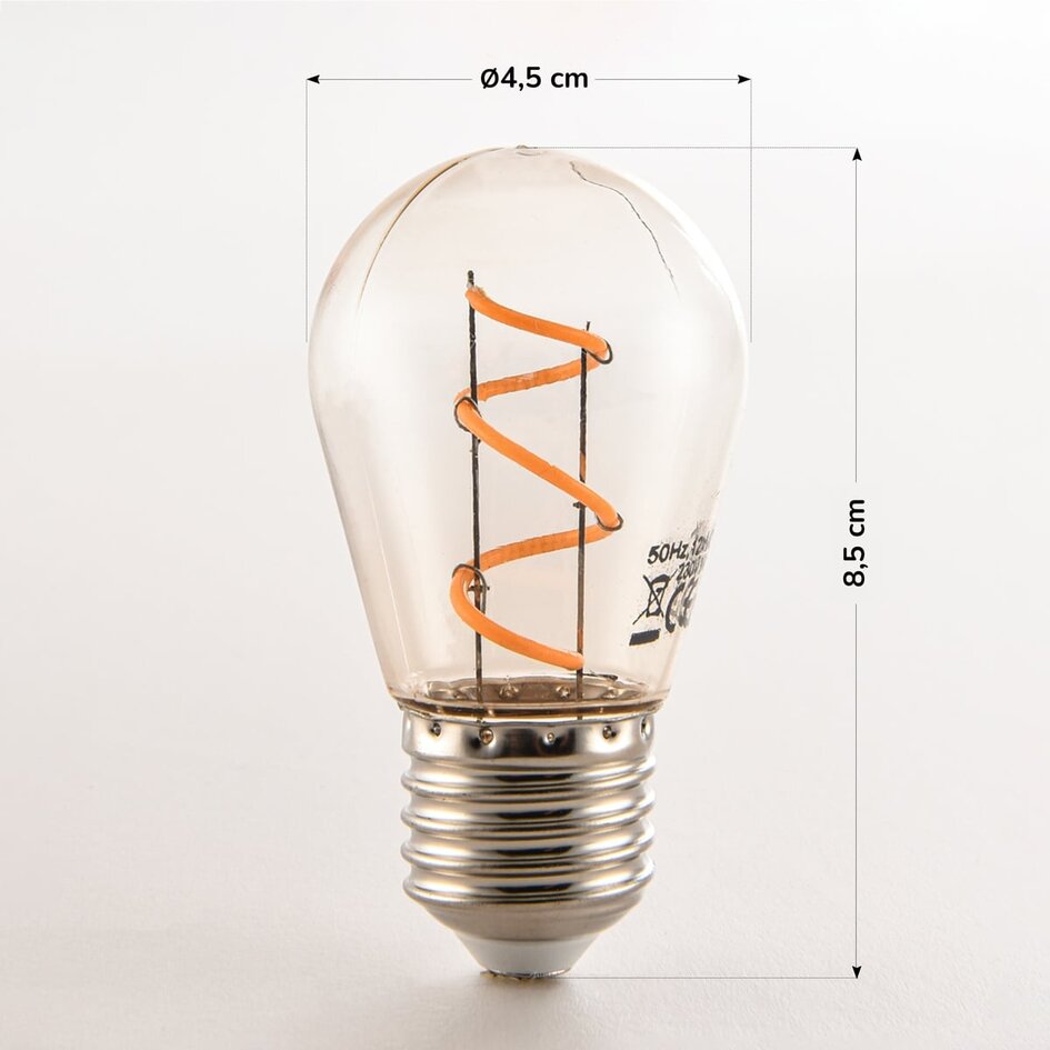 3W lampa z żarnikiem, 2200K, bursztynowe Ø45 - ściemnialne