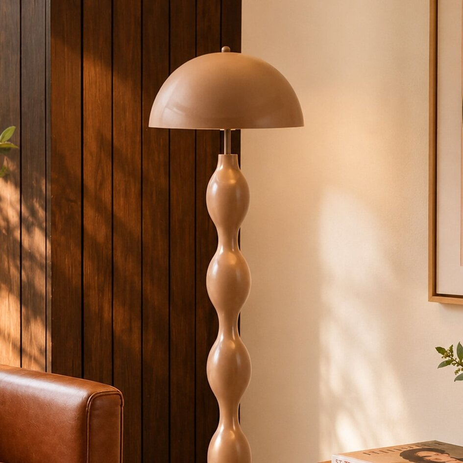 Design lampa podłogowa Mura ciepły szarobrązowy z metalu