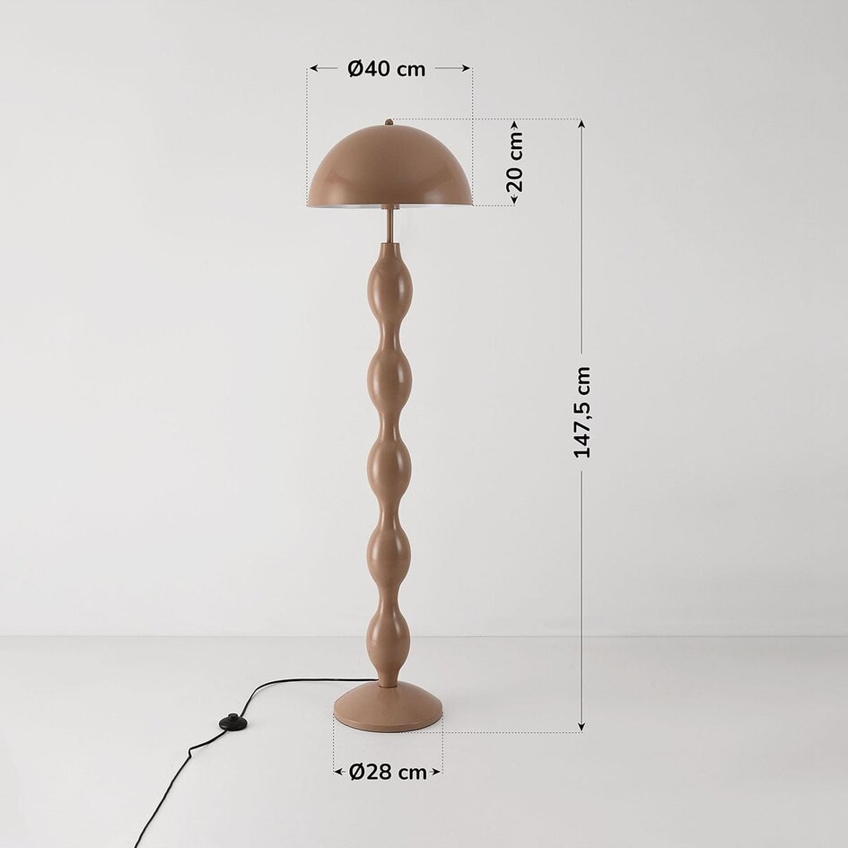 Design lampa podłogowa Mura ciepły szarobrązowy z metalu