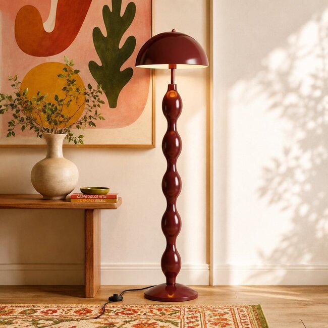 Design lampa podłogowa Mura burgundy (ciemnoczerwona) metalowa