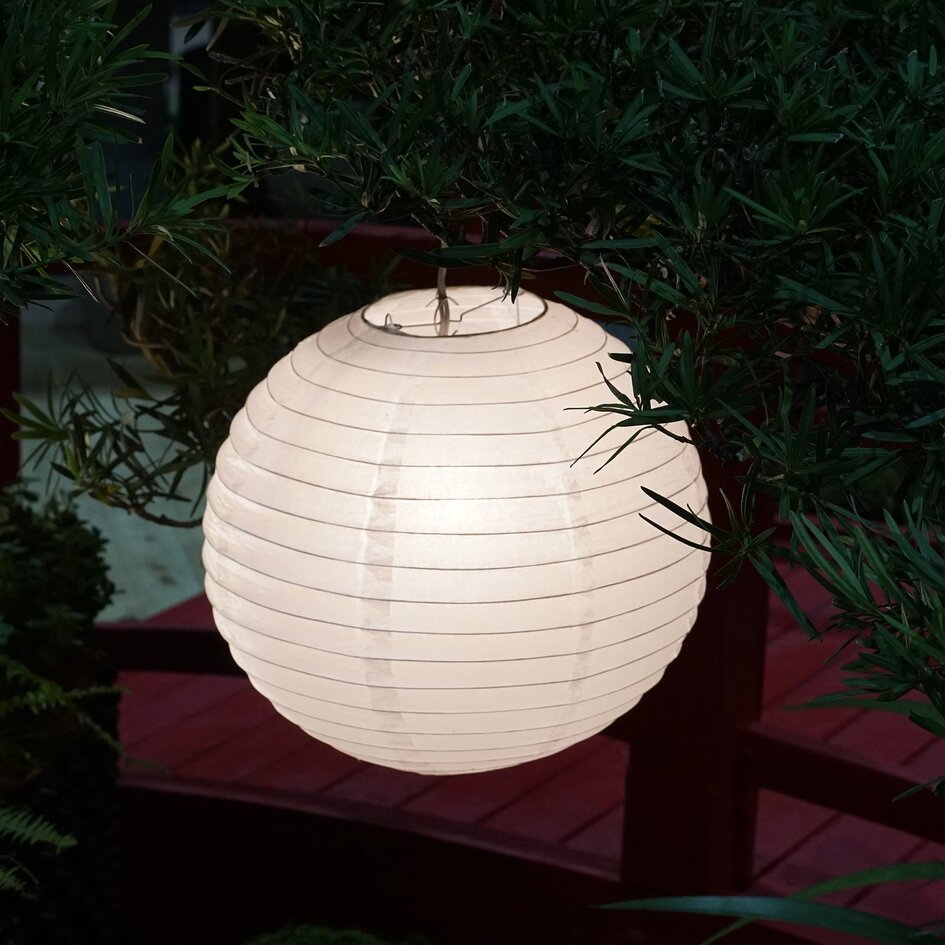 Biały nylonowy lampion zewnętrzny