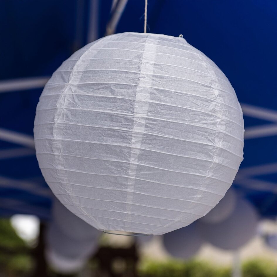 Biały nylonowy lampion zewnętrzny