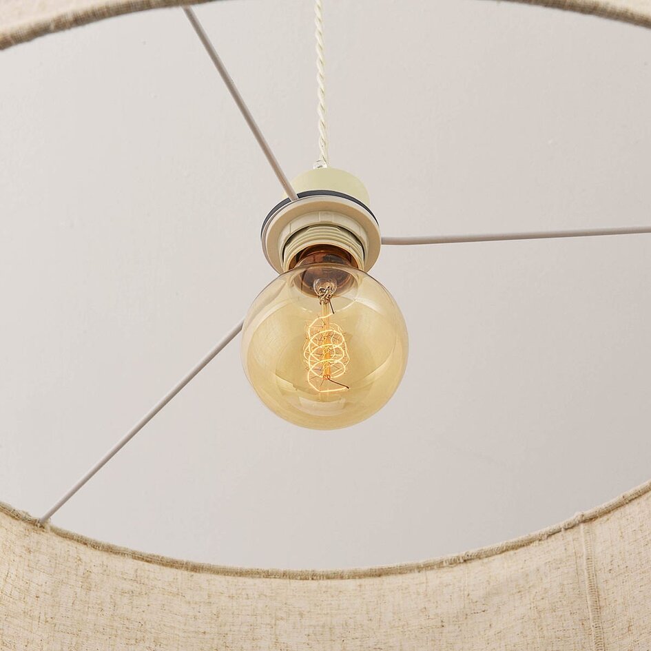 Lampa wisząca Cavallo z lnianym kloszem - złamana biel - Kopia