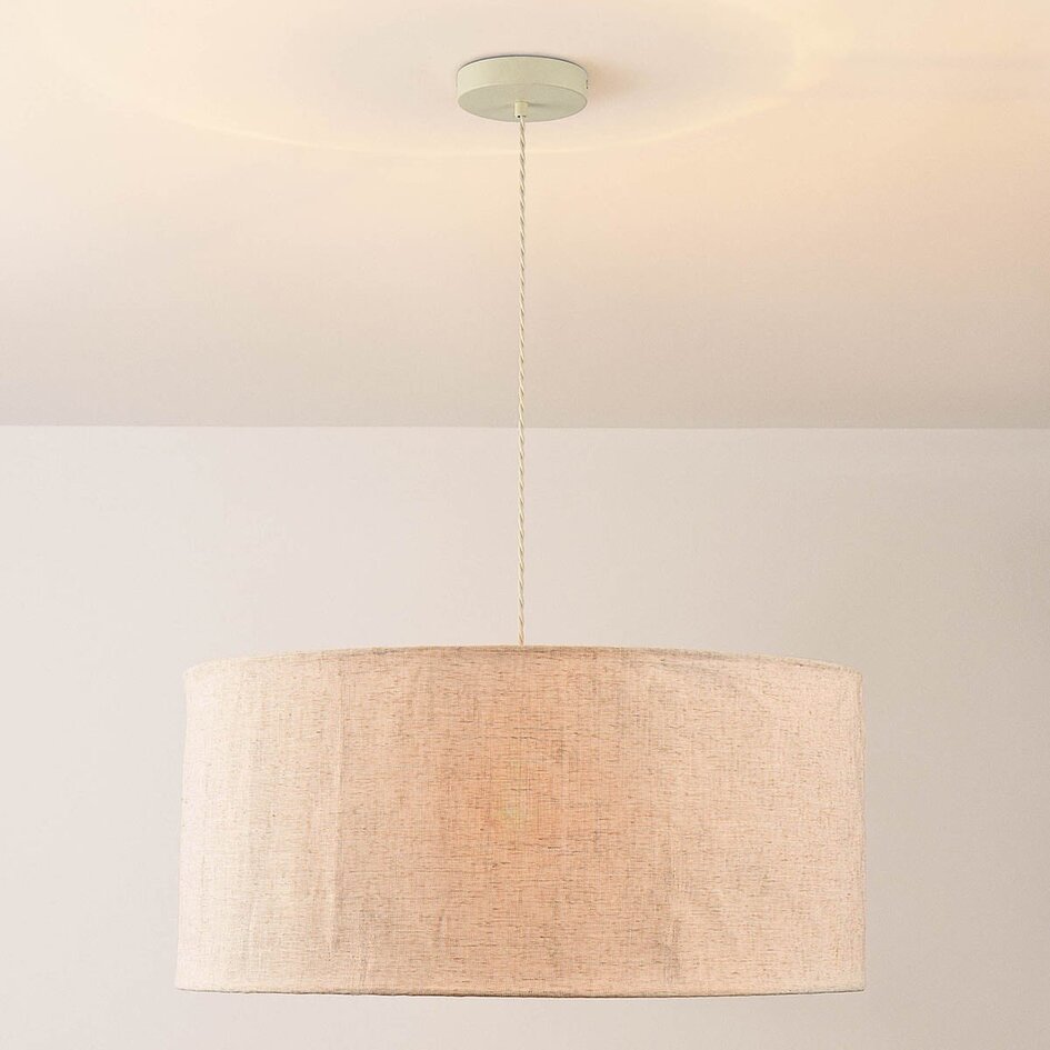 Lampa wisząca Cavallo z lnianym kloszem - złamana biel - Kopia