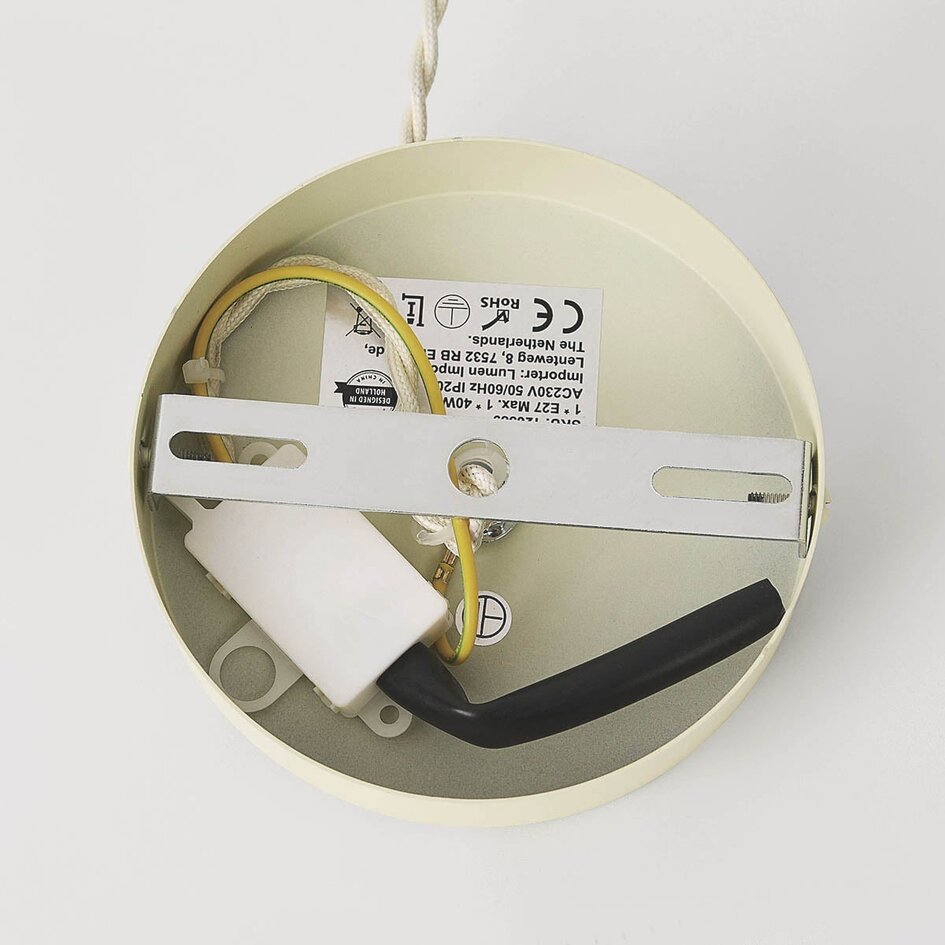 Lampa wisząca Cavallo z lnianym kloszem - złamana biel - Kopia