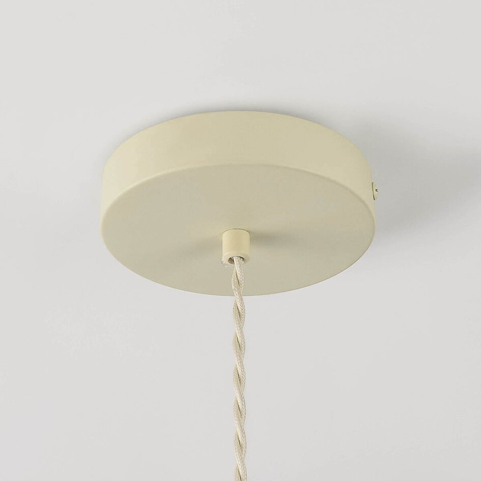 Lniana lampa wisząca Calero w kolorze złamanej bieli