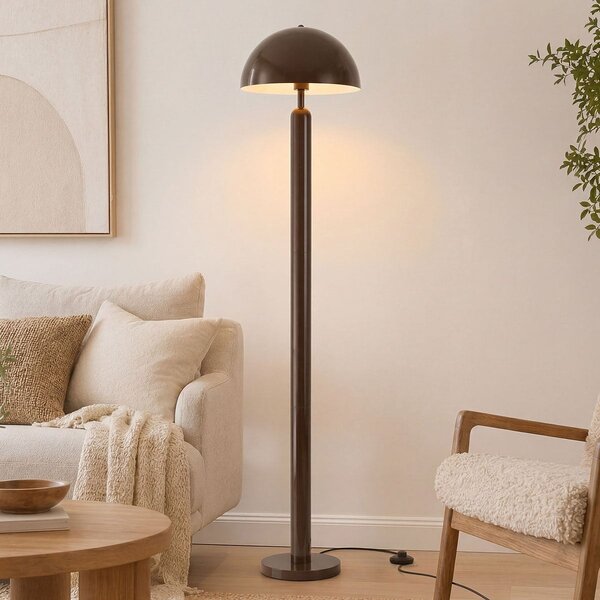 Lampa podłogowa Mushroom Alexi z metalu - brązowa