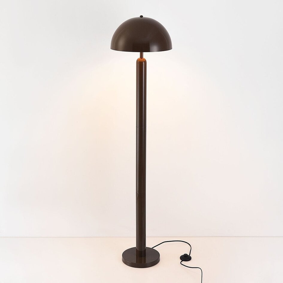Lampa podłogowa Mushroom Alexi z metalu - brązowa