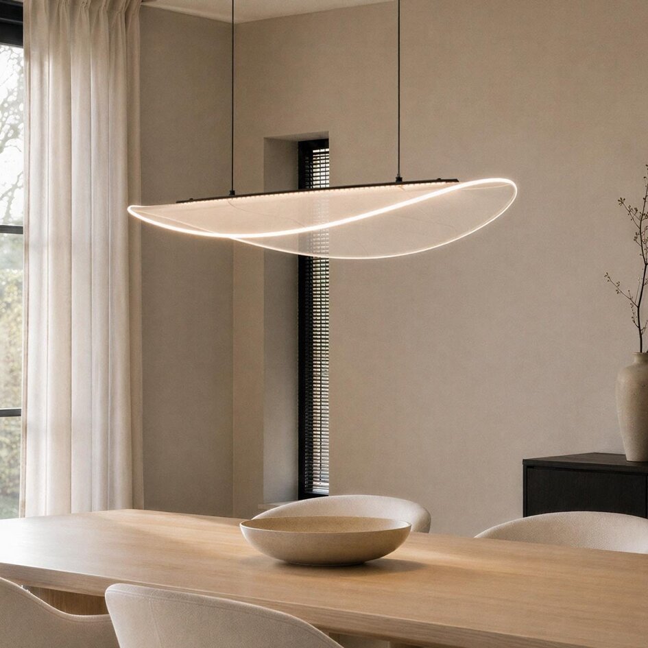Designerska lampa wisząca Flectra z 3-stopniowo ściemnialnymi diodami LED i wzorem siatki - czarna