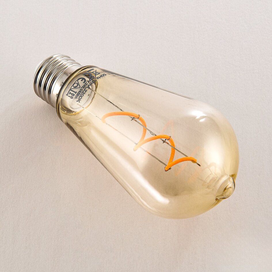 3W lampa z żarnikiem, 2200 K, bursztynowe Ø60 - ściemnialne