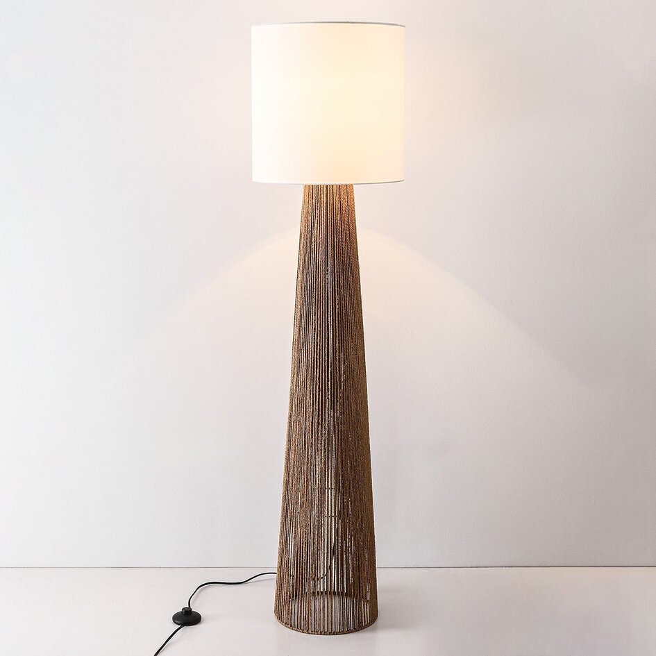 Lampa podłogowa Papira z białym kloszem