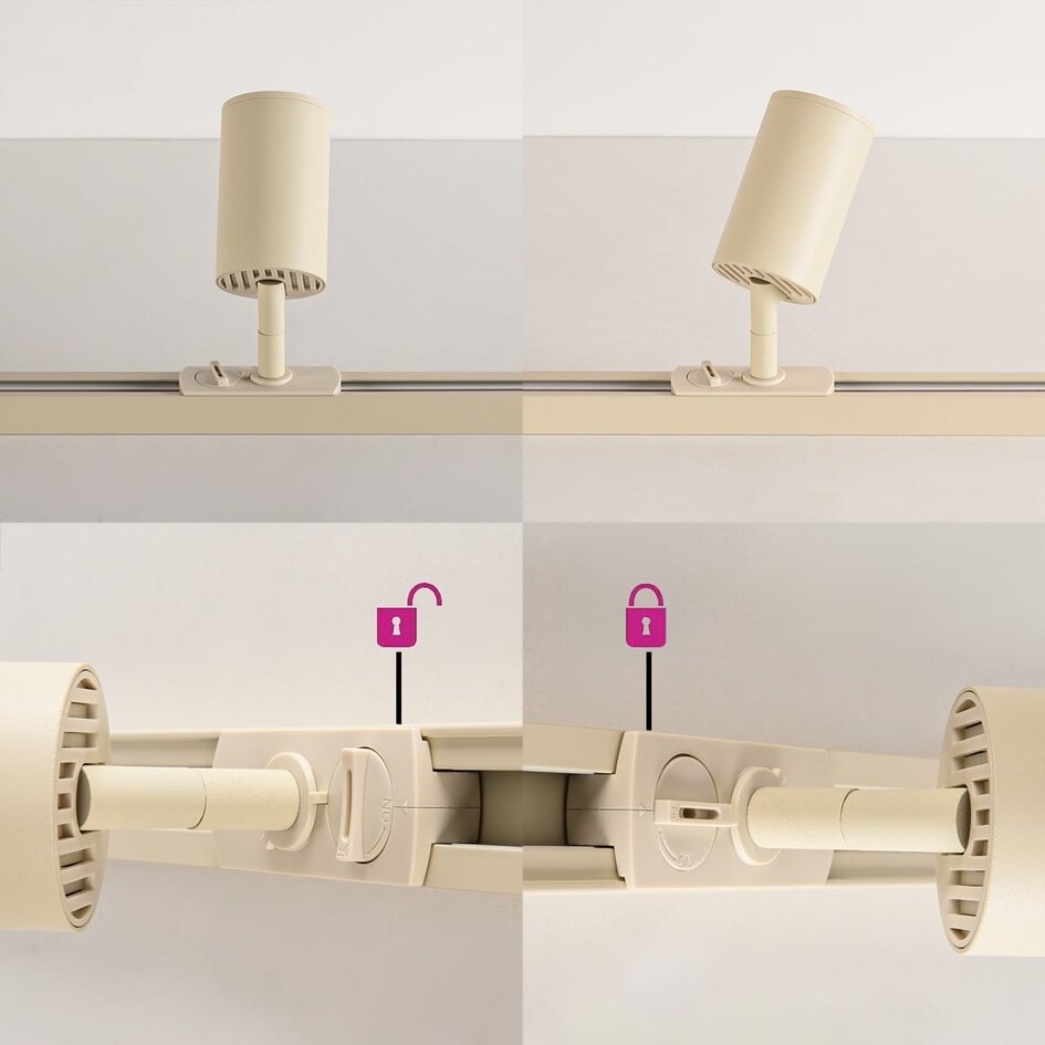 Reflektor szynowy jednofazowy Jill - beżowy