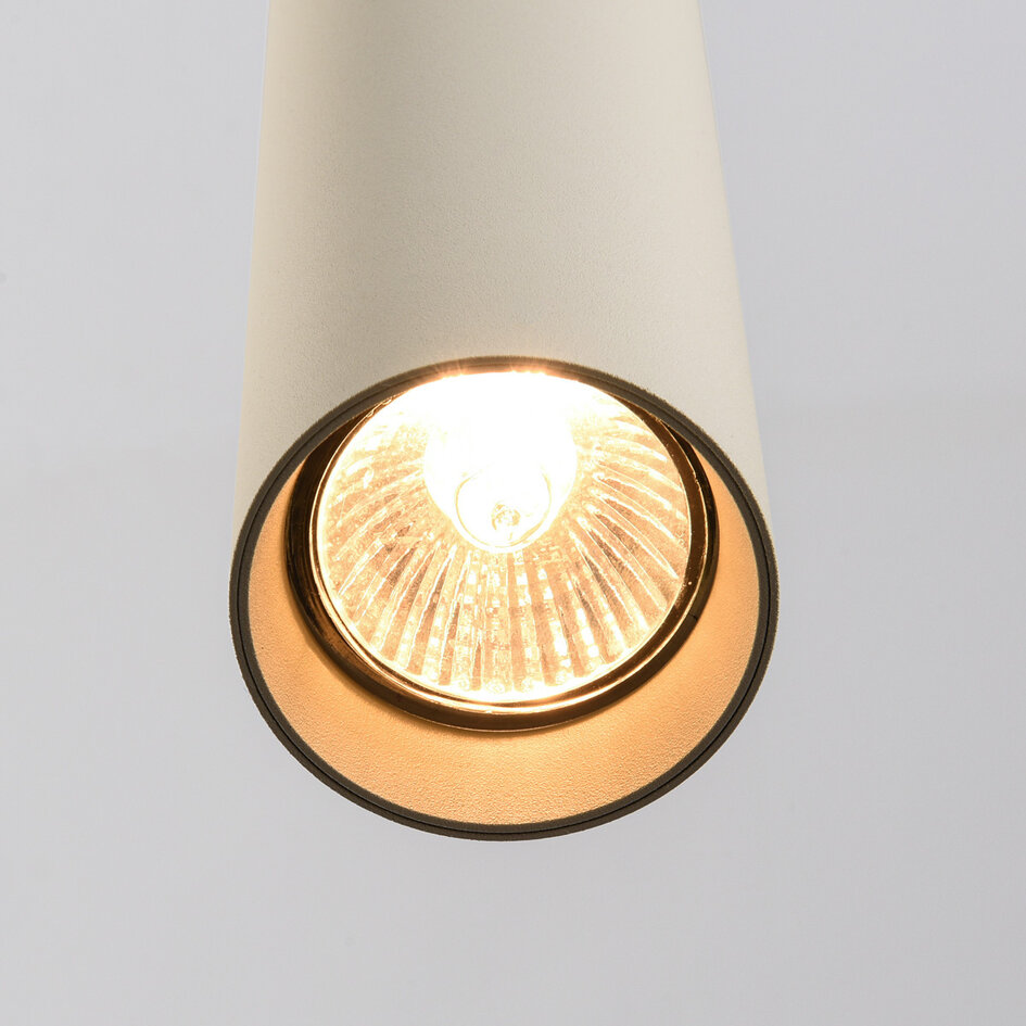 Beżowa lampa wisząca typu tube Simon do oświetlenia szynowego jednofazowego