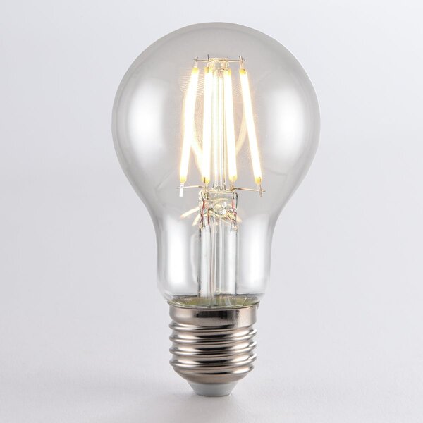 E27 LED żarówka z żarnikiem z czujnikiem światła dziennego 4,5W, przezroczysta, 2700K, Ø60