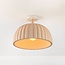 Lampa sufitowa Lysko z żebrowanym kloszem - piaskowo-beżowa