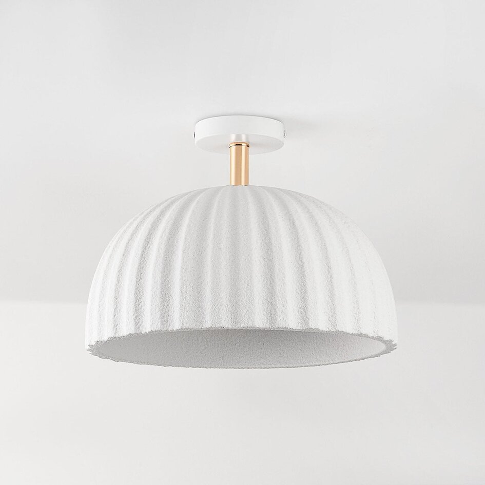 Lampa sufitowa Lysko z żebrowanym kloszem - Białe