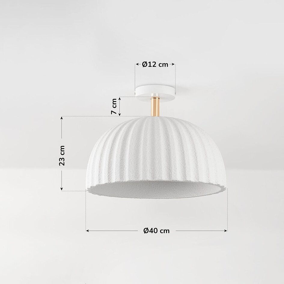 Lampa sufitowa Lysko z żebrowanym kloszem - Białe