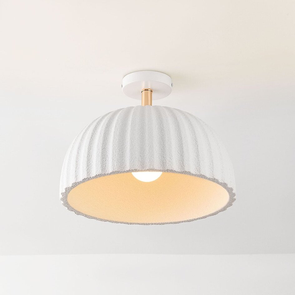 Lampa sufitowa Lysko z żebrowanym kloszem - Białe