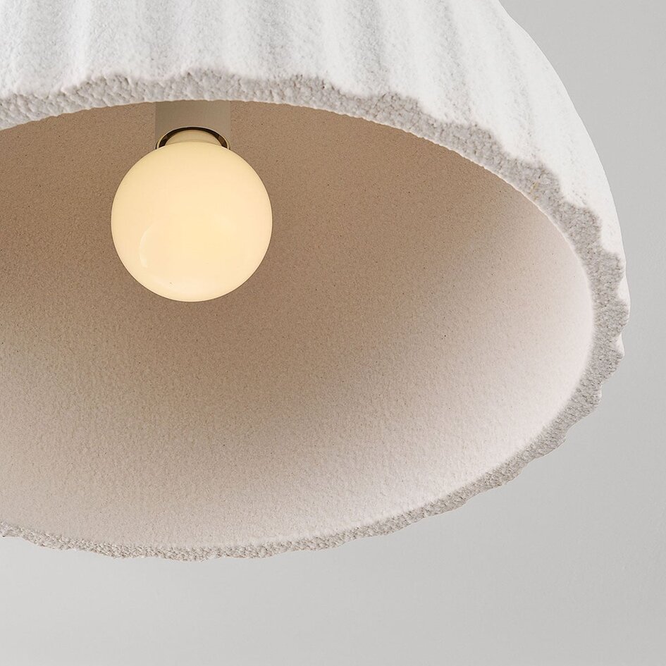 Lampa sufitowa Lysko z żebrowanym kloszem - Białe