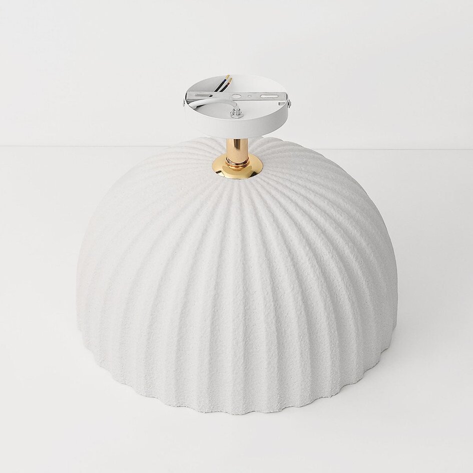 Lampa sufitowa Lysko z żebrowanym kloszem - Białe