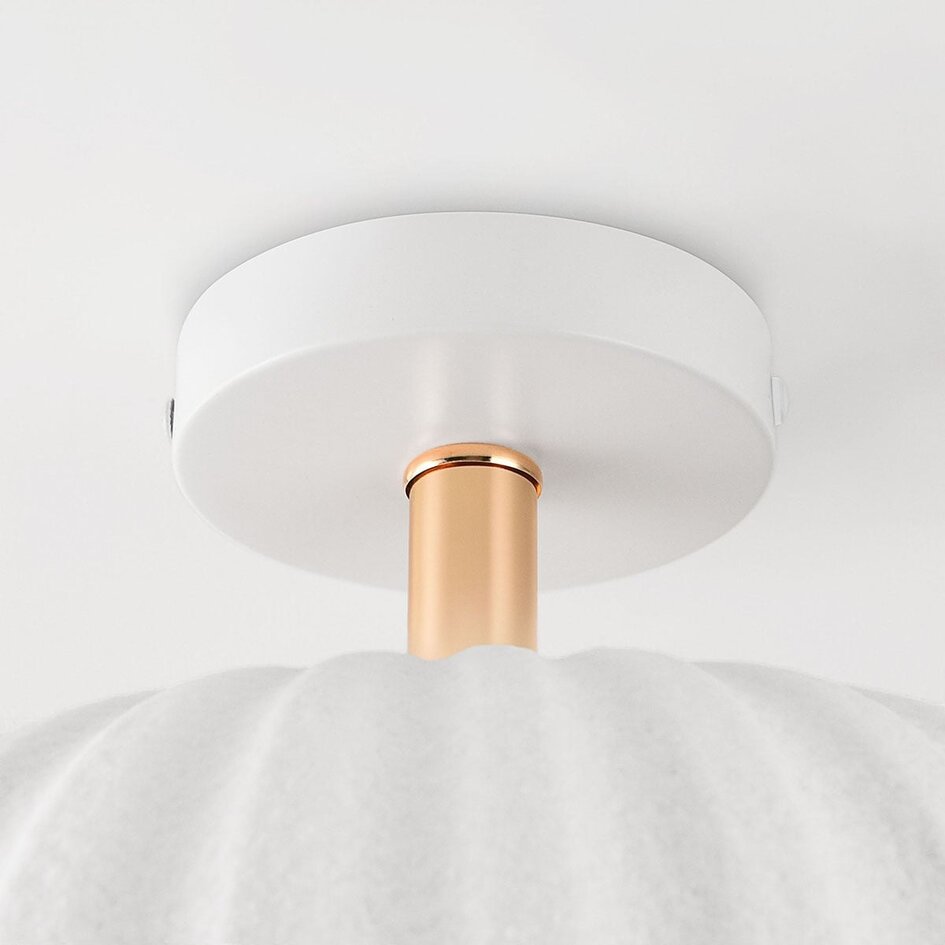 Lampa sufitowa Lysko z żebrowanym kloszem - Białe