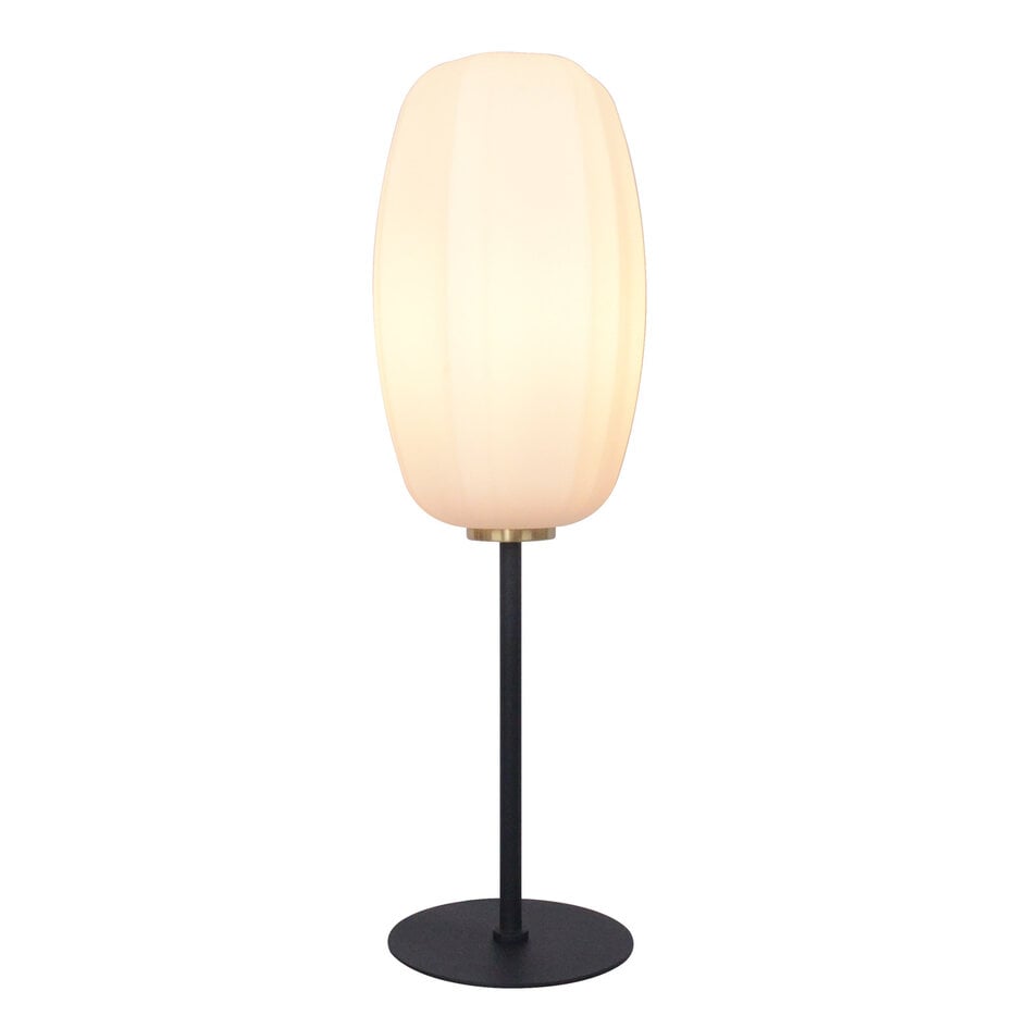 Lampa stołowa Kalisto - czarna z białym szkłem