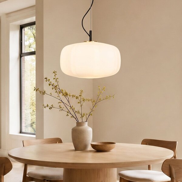 Lampa wisząca z białego szkła - Kozma