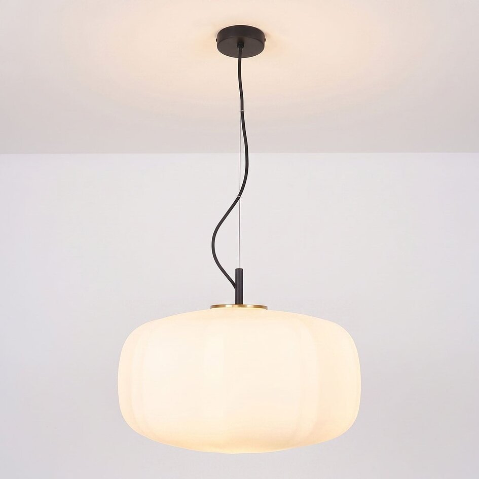 Lampa wisząca z białego szkła - Kozma