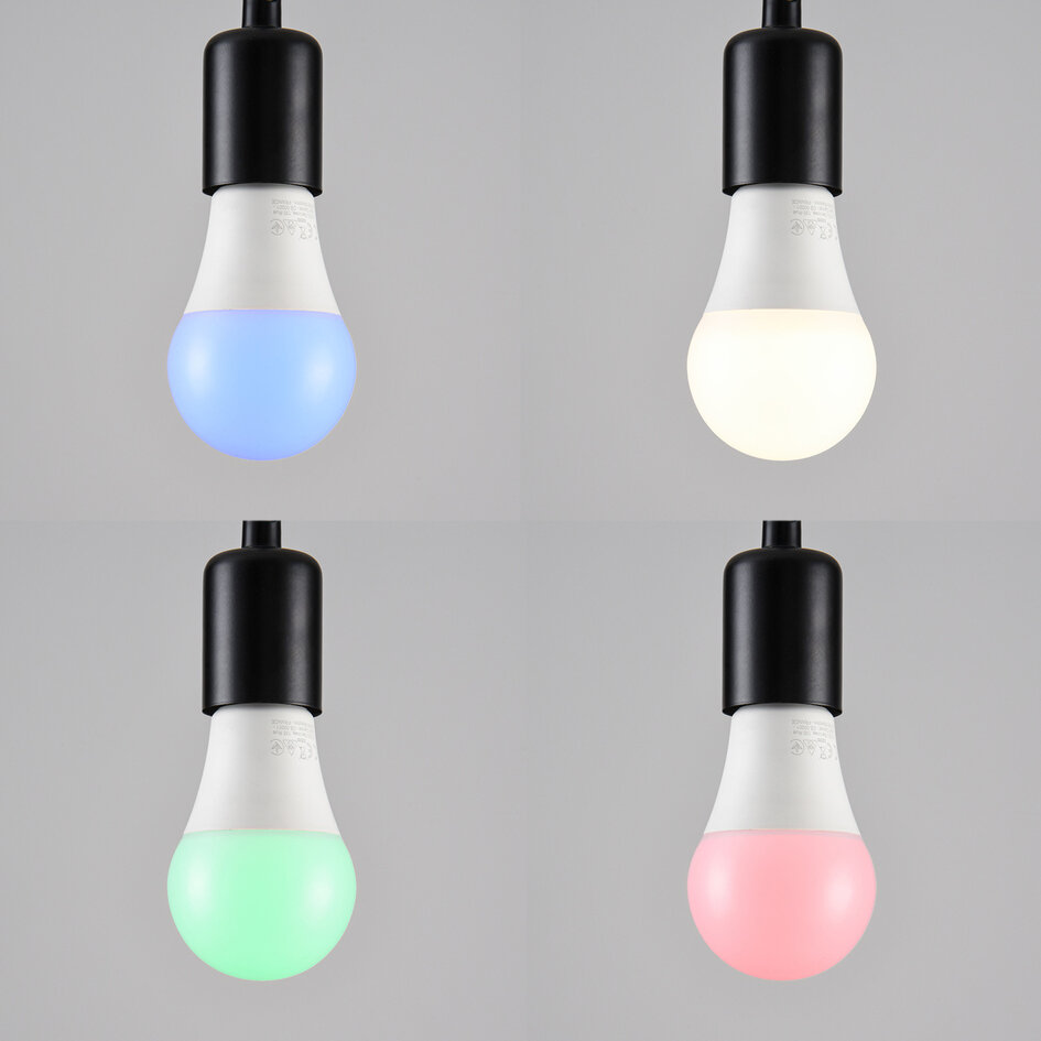 Ściemnialne żarówka LED E27 7W, mlecznobiała, Ø60 - RGB i 3000 K (pilot dostępny osobno)