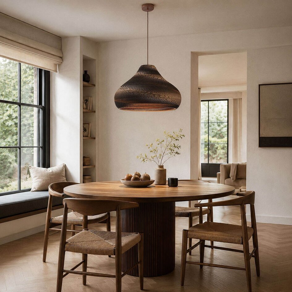 Lampa wisząca Veela z kartonu Ø60 cm - płaska podsufitka