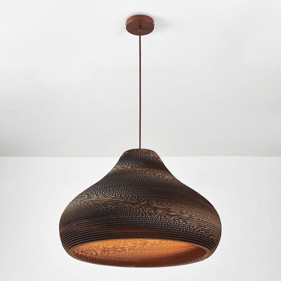 Lampa wisząca Veela z kartonu Ø60 cm - płaska podsufitka