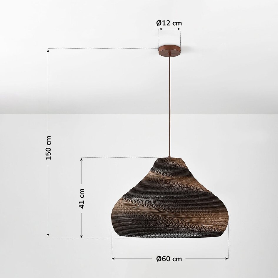 Lampa wisząca Veela z kartonu Ø60 cm - płaska podsufitka