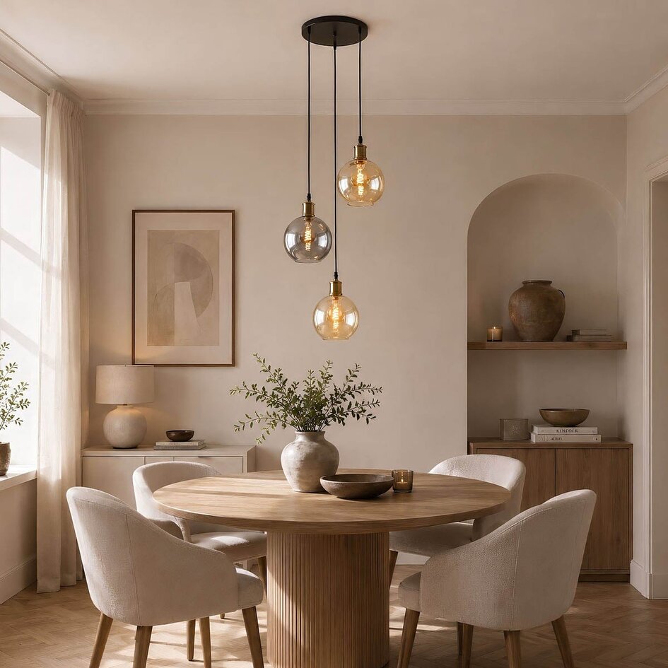Lampa wisząca 3 światła z różnymi kolorami szkła - Loiza