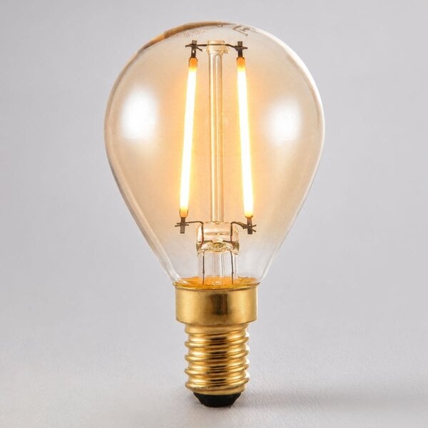 E14 ściemnialna żarówka LED z żarnikiem Ø45 ze szkłem bursztynowym 2,5W 2200K