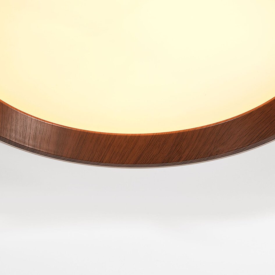 Lampa sufitowa Nardia ze zintegrowanym źródłem LED i 3-stopniowo ściemnialna Ø39 cm - beżowa z akcentem drewnianym