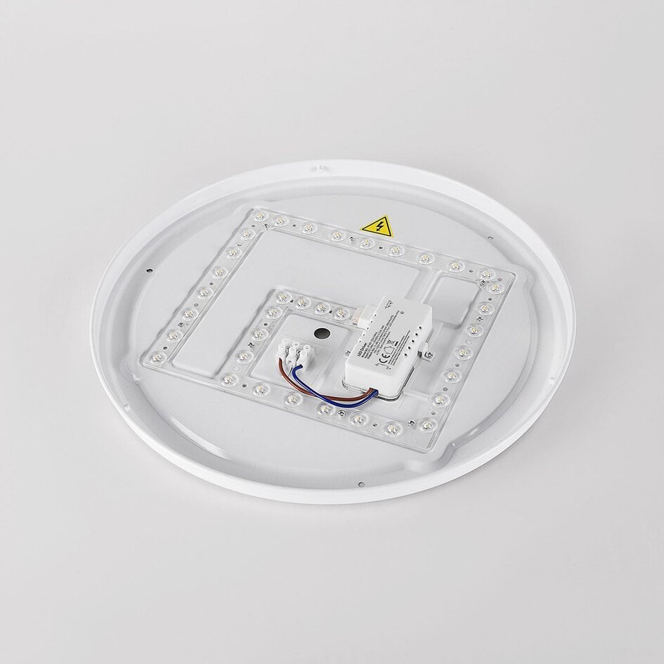 Lampa sufitowa Nardia ze zintegrowanym źródłem LED i 3-stopniowo ściemnialna Ø39 cm - beżowa z akcentem drewnianym
