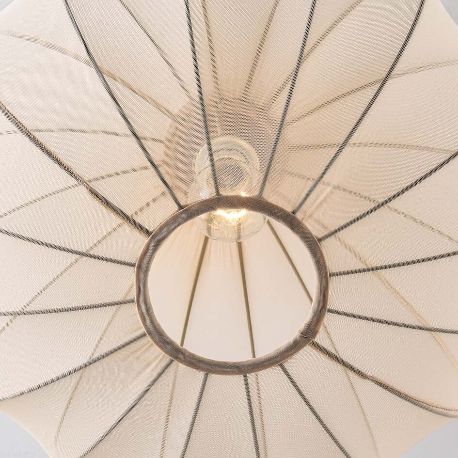 Lampa sufitowa Ecruva z jasnobeżowym kloszem z tkaniny