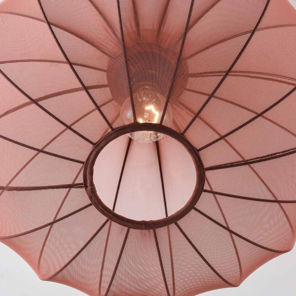Lampa sufitowa Ecruva z kloszem z tkaniny w kolorze terra różowym