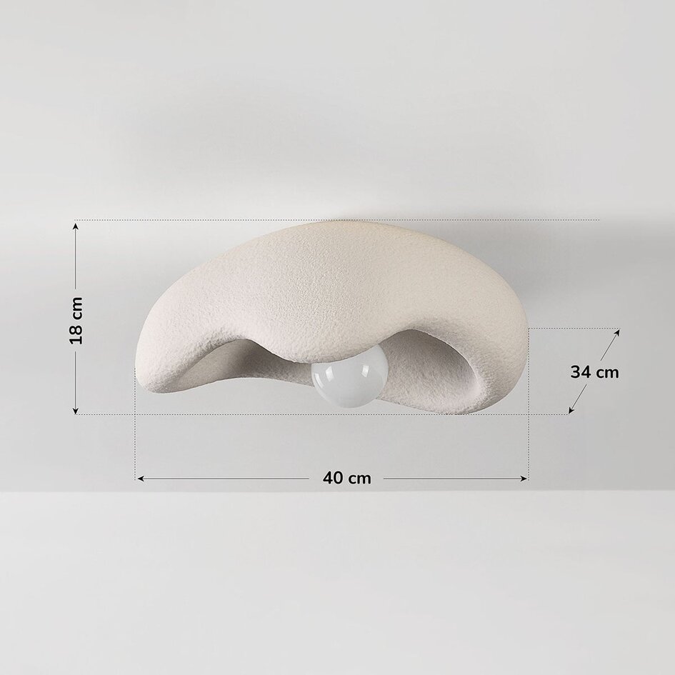 Lampa sufitowa Ishi w stylu Wabi-Sabi z efektem kamienia – biała