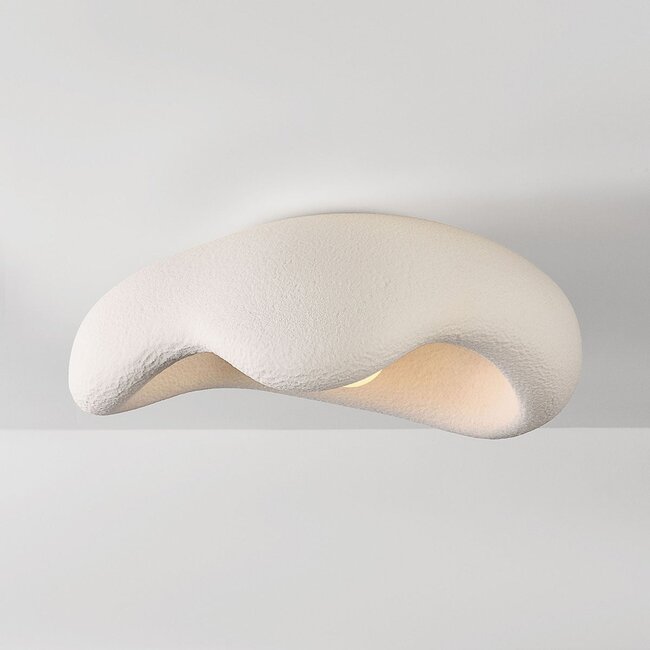 Lampa sufitowa Wabi-Sabi Ishi z efektem kamienia 60 cm - biała
