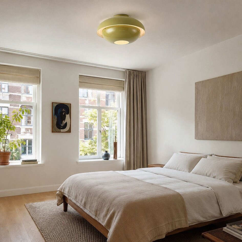 Lampa sufitowa Ofelia z warstwowymi kloszami - zielony khaki